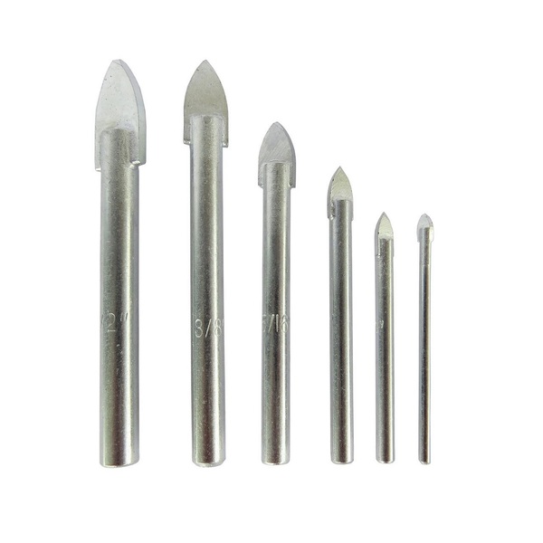 Drill America 1/8" - 3/8" 5 Piece Carbide Tipped Glass & Tile Drill Bit DWDGD-SET